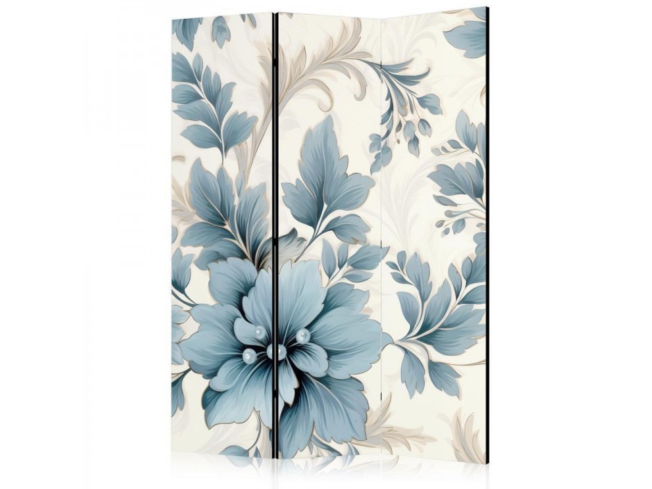 Paravent - Turquoise Flowers in Retro Vibe Floral Ornaments