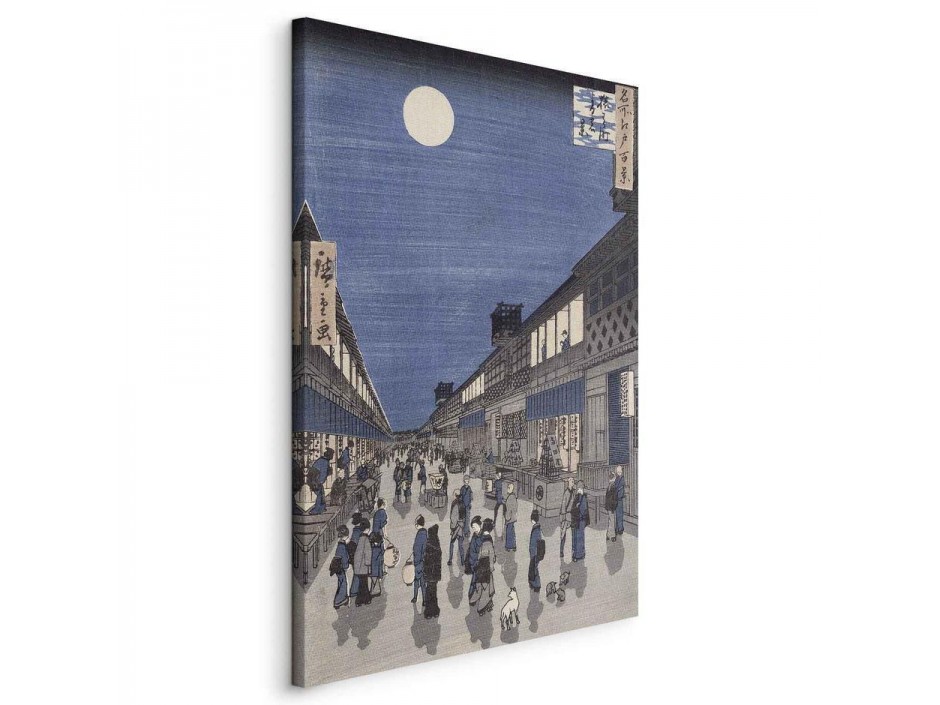 Tableau - Night time view of Saruwaka Street from Meisho Edo Hyakkei (One Hundred Views of Edo) (Utagawa Hiroshige)