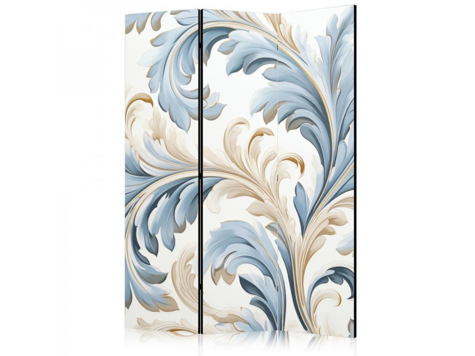 Paravent - Baroque Ornaments in Light Creamy Blue Colors