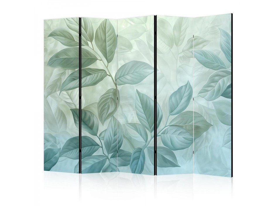 Paravent - Large Leaves in Green-Mint Shades - Botanical Motif