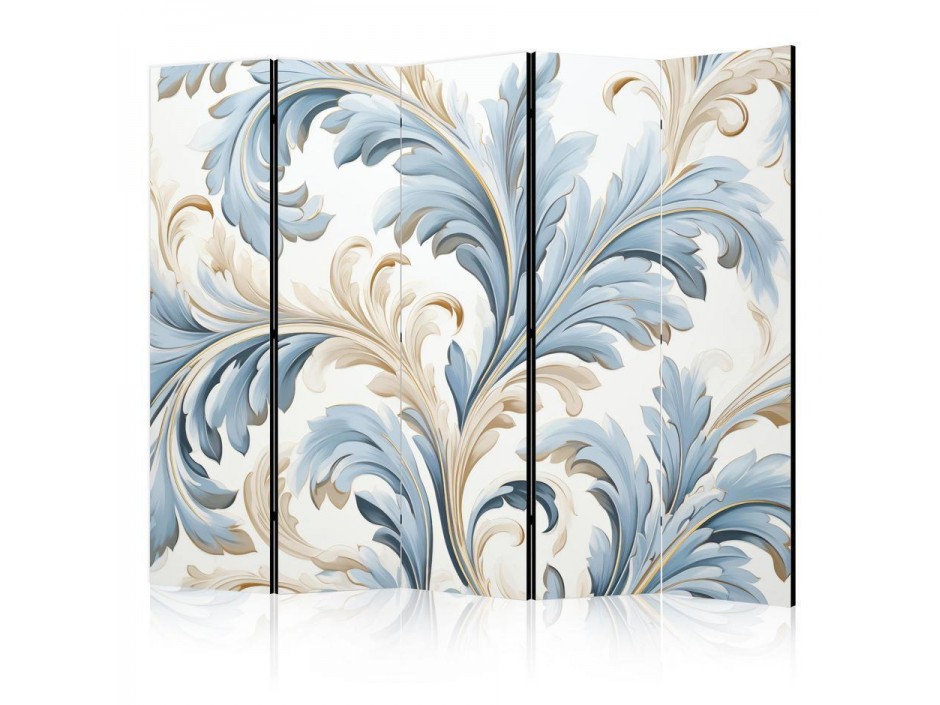 Paravent - Baroque Ornaments in Light Creamy Blue Colors