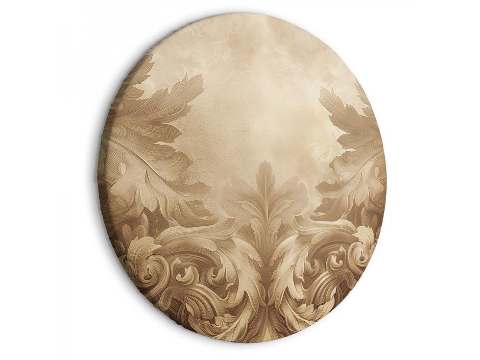 Tableau rond - Carved Baroque Ornaments Rich Composition in Sepia Colors