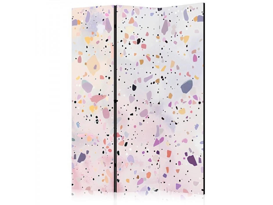 Paravent - Terrazzo in Confetti Style - Violet-Pink - Colorful Pattern