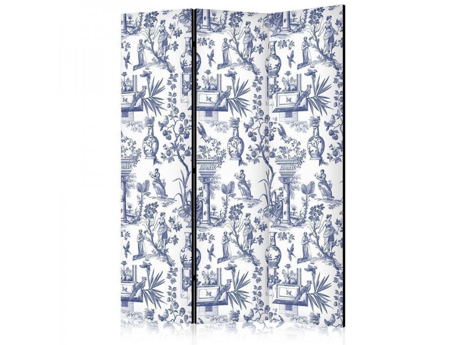 Paravent - Rome and Botany - Blue Pattern with a Greek and Plant Motif