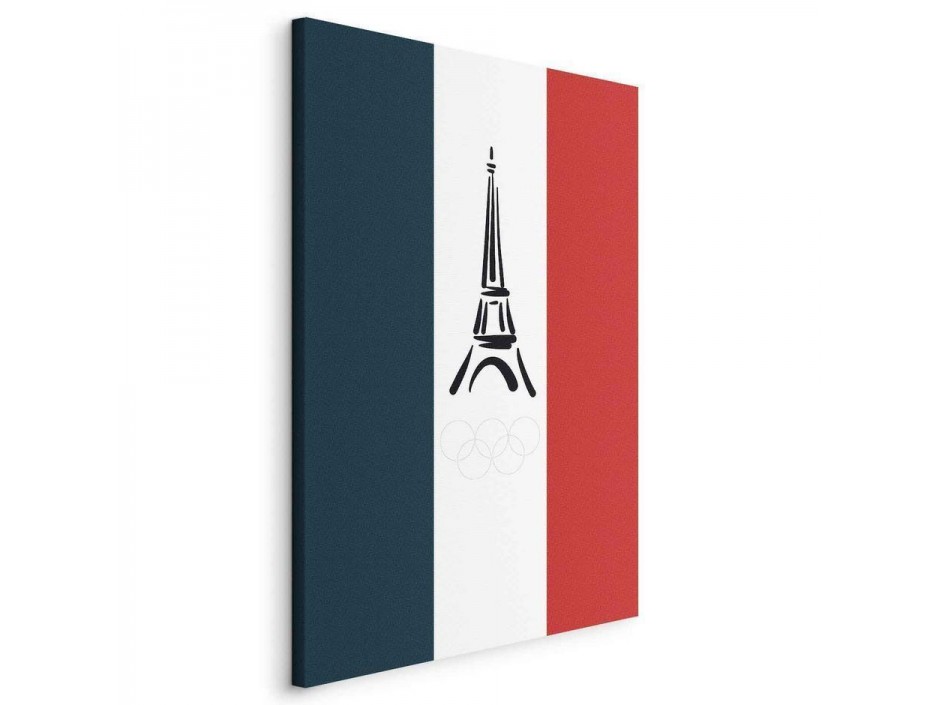 Tableau - French Flag With Graphic Eiffel Tower