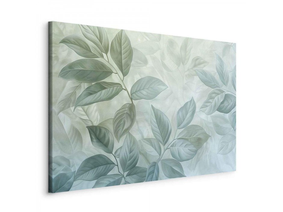 Tableau - Large Leaves in Shades of Green-Mint: Botanical Motif