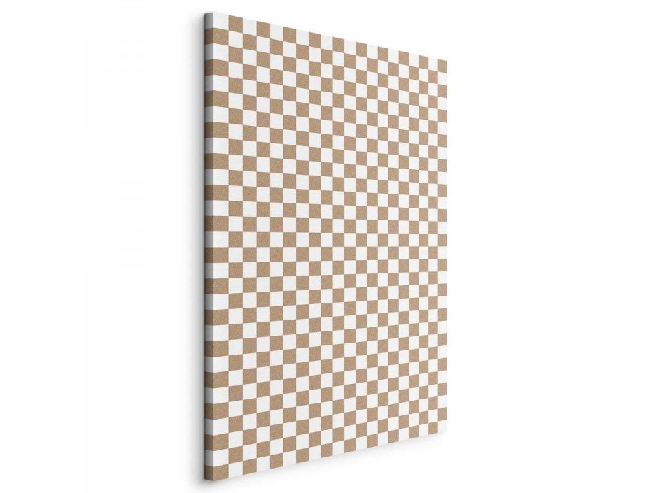 Tableau - Checkerboard Pattern - Brown-White Grid with a Subtle Noise