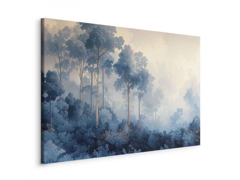 Tableau - Landscape with Trees in Illustrative Style Fairy-Tale Blue Forest