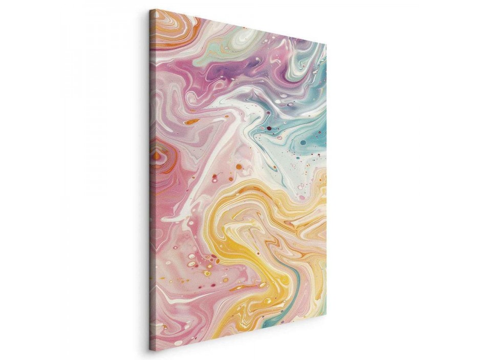 Tableau - Colorful Chaos - Dynamic Shapes in Shades of Pink Yellow and Blue