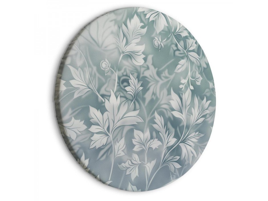 Tableau rond - Ornaments in Worn Muted Turquoises: Delicate Plant Pattern