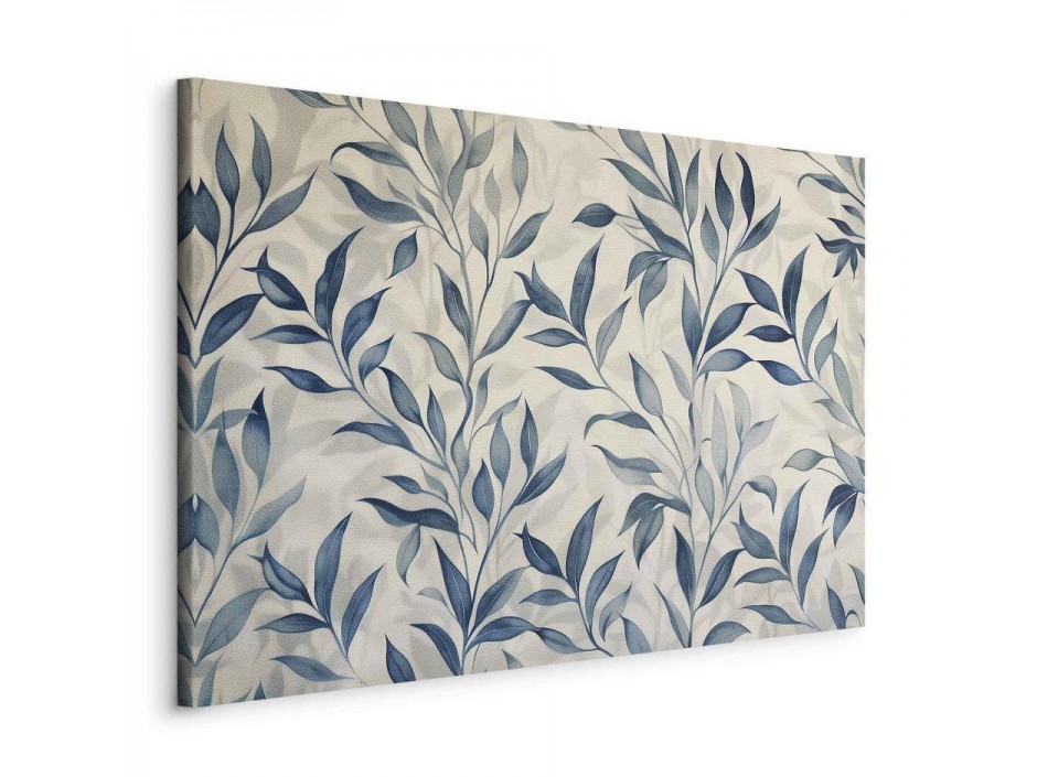 Tableau - Leaves in Blue Color Delicate Botanical Motif