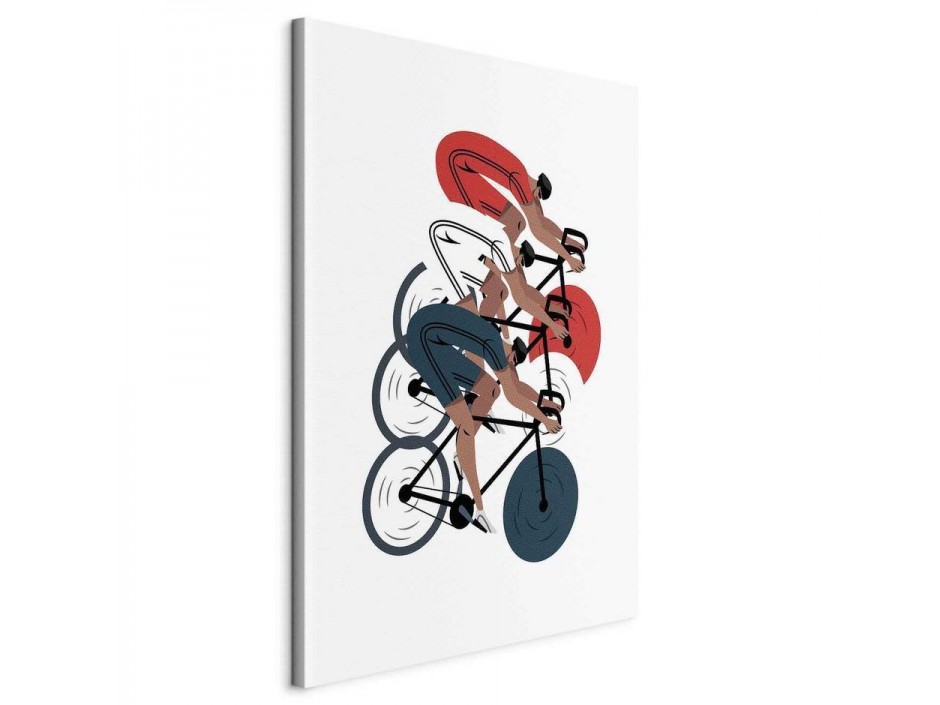 Tableau - Cycling Race Competitors on a Light Background - Illustration