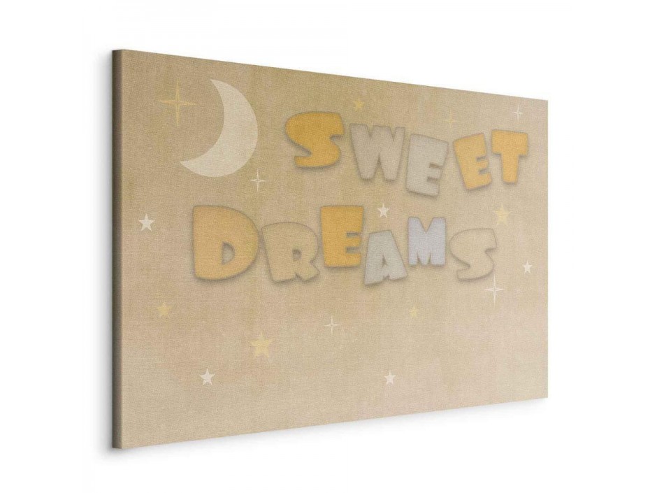 Tableau - Sweet Dreams - Pastel Inscription Surrounded by the Moon and Stars