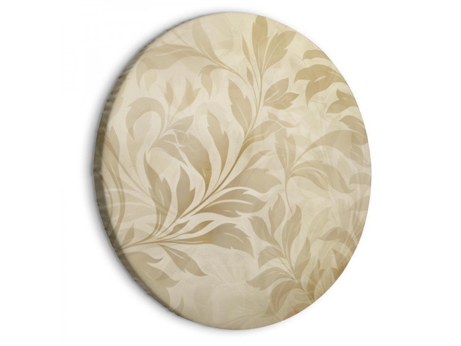 Tableau rond - Botanical Motif with Leaves and Vines in Sand Colors