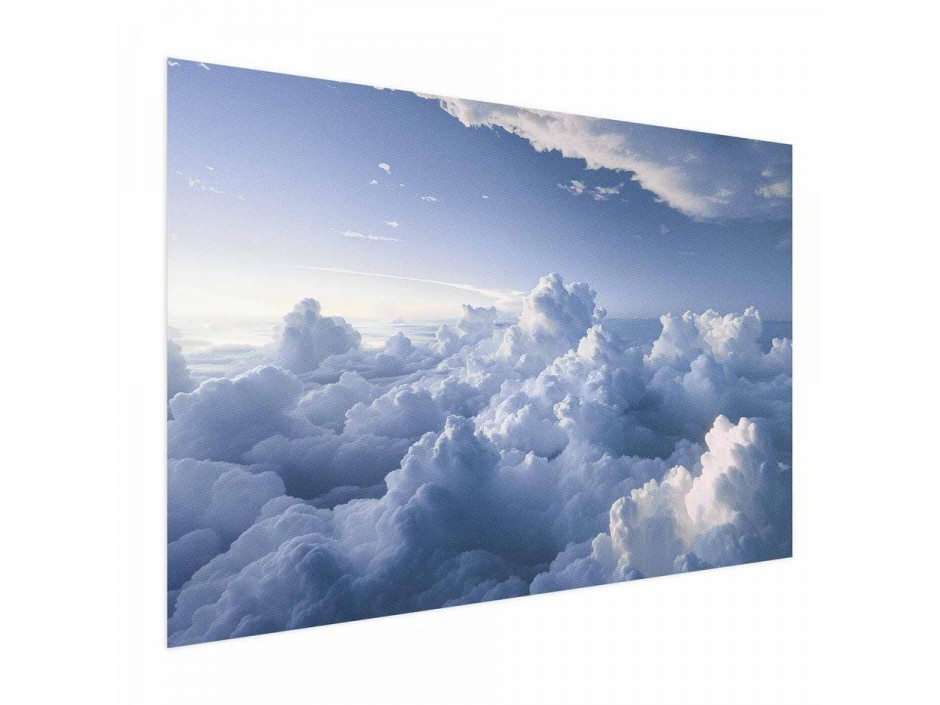 Poster - Aerial Landscapes: Sunbeams Illuminating Puffy Cloud Formations