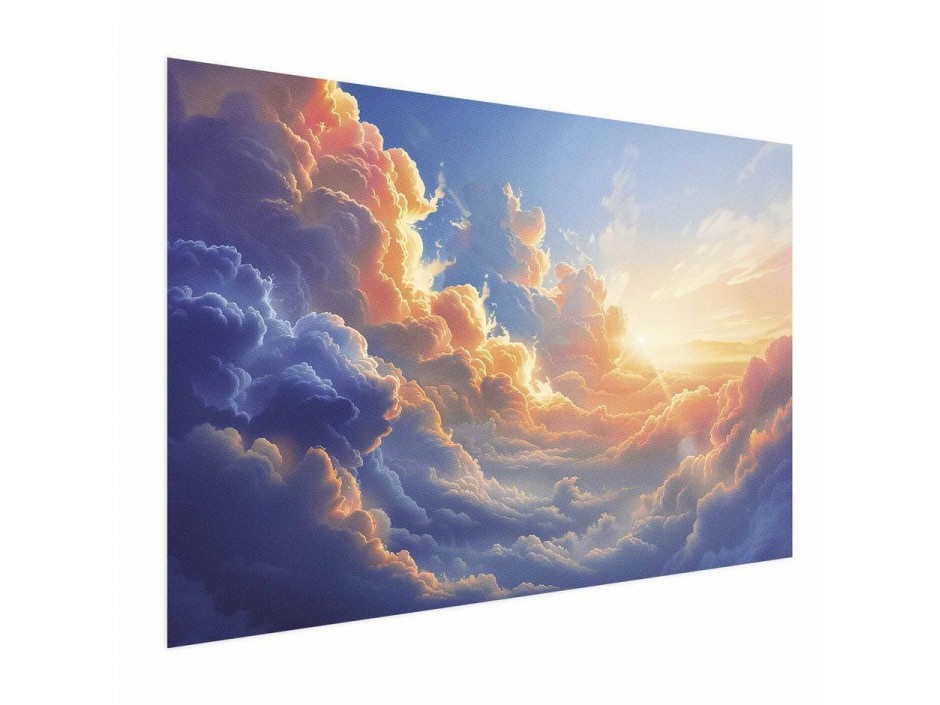 Poster - Sunset Over a Cloudy Sea: A Wonderful Symphony of Colors