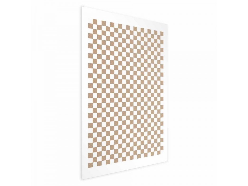 Poster - Geometry and Browns - a chessboard pattern in neutral shades