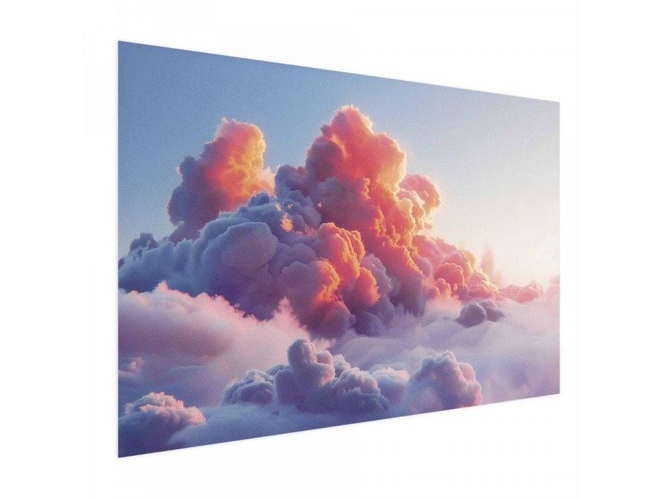 Poster - Dusk Spectacle: Clouds in Shades of Pink and Purple