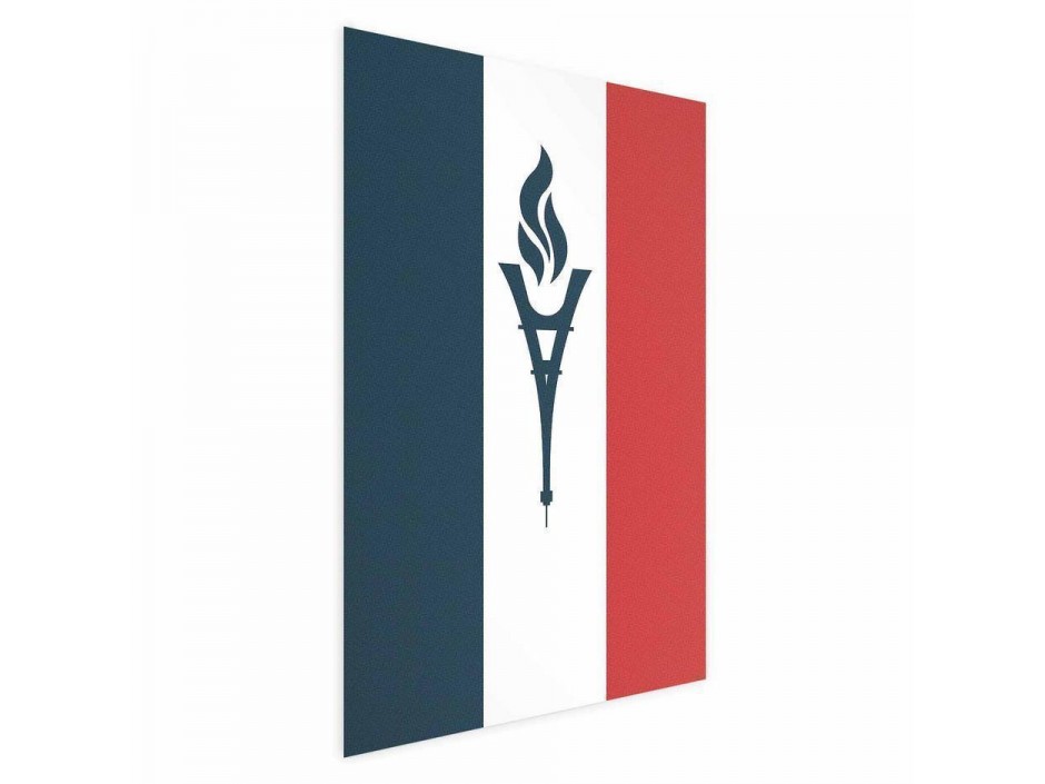 Poster - French Flag with a Torch