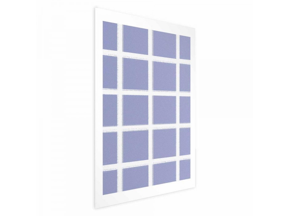 Poster - White Lines - a grid with large gaps on a blue background