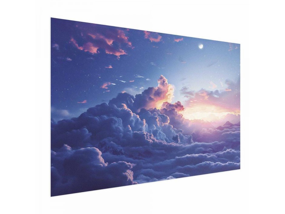 Poster - Night Concert in the Mountains: Clouds Illuminated by the Last Rays of the Sun