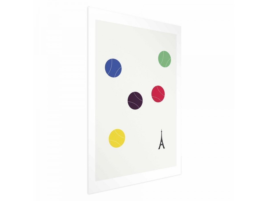 Poster - Eiffel Tower and Colorful Tennis Balls