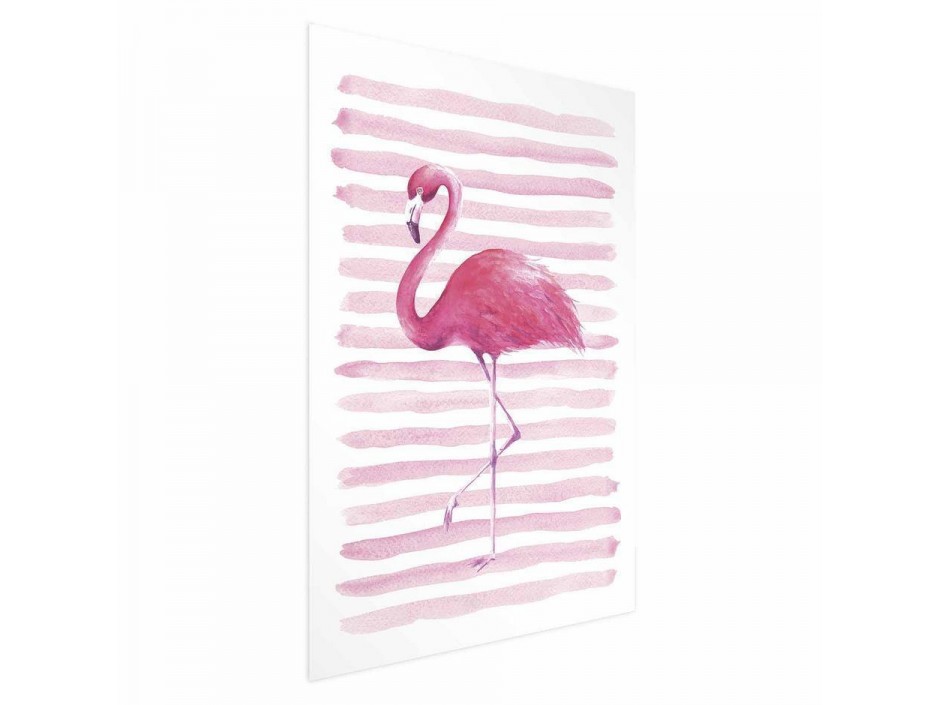 Poster - Flamingo and Stripes