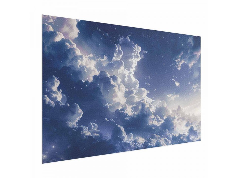 Poster - Starry Clouds and Soft Light Over a Corner of the Sky