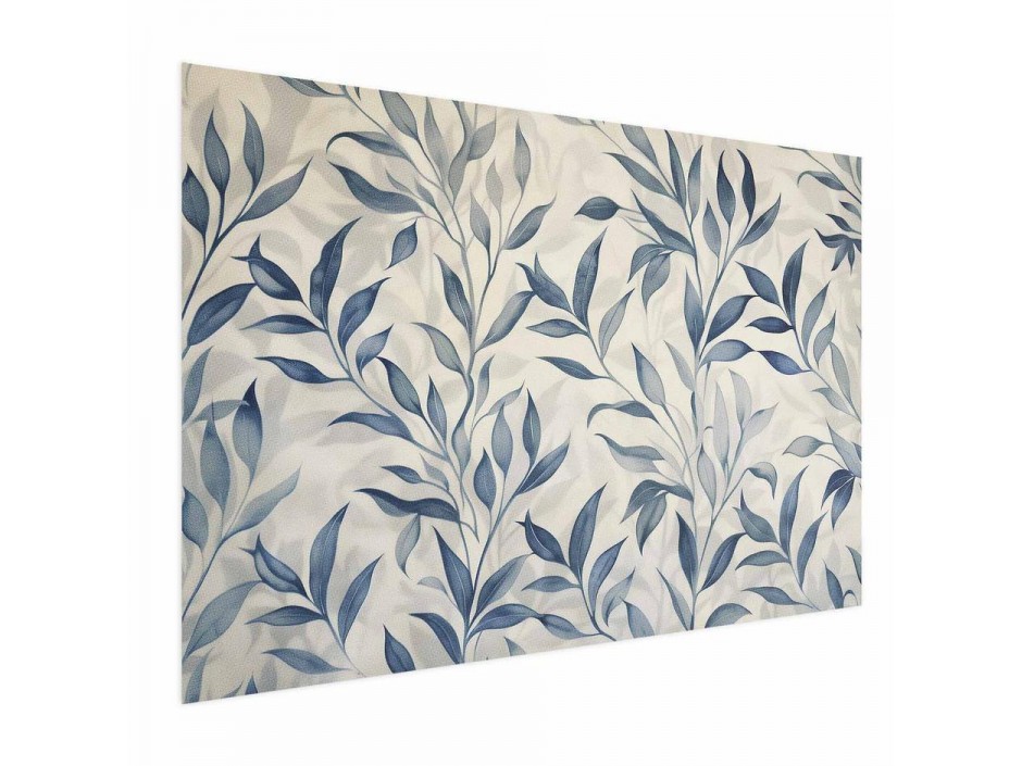 Poster - Delicate Botanical Motif with Blue Leaves