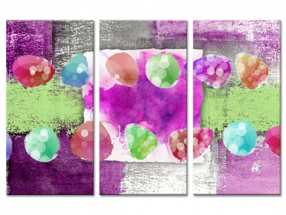 Tableau abstrait gouttes colorées : tableau multicolore